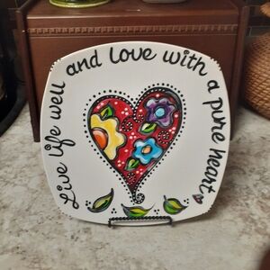 Live life well and love with a pure heart - home accent or serving plate